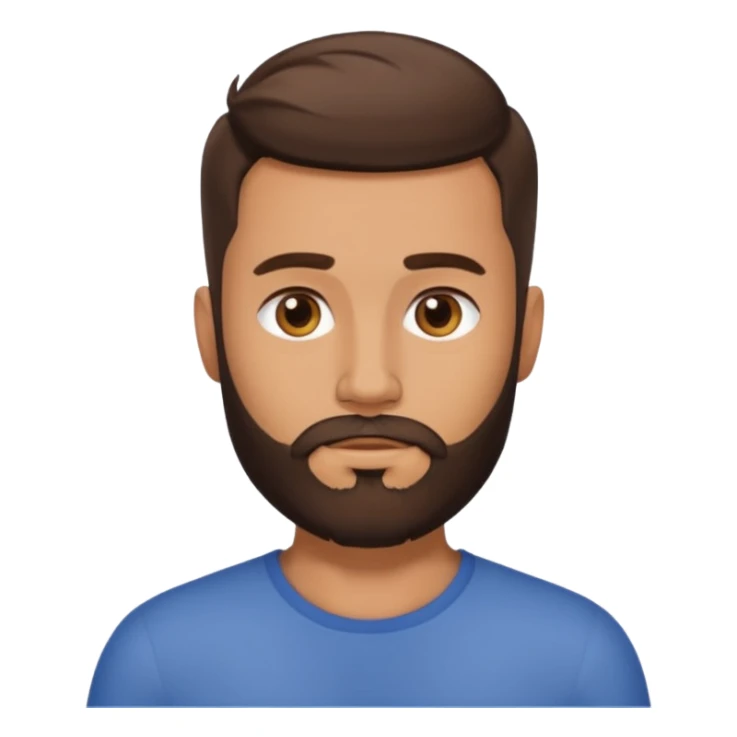 create a brunette male with a beard and a fade haircut sticker