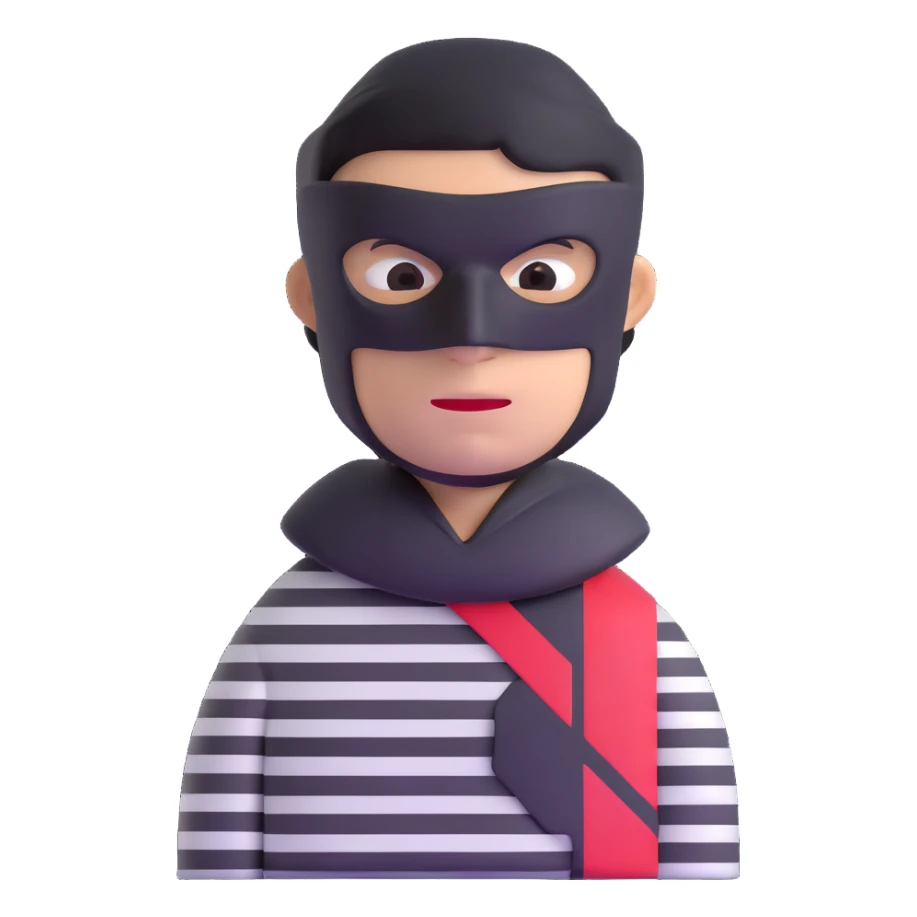 robber with black mask and striped shirt sticker