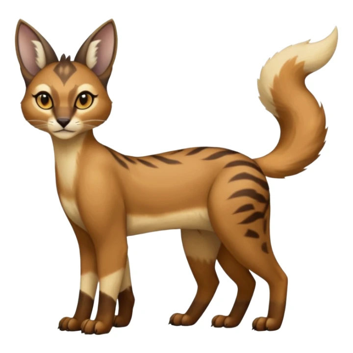 shiny glorious divine exotic cool beautiful realistic Meloetta-caracal-civet-sergal-bunny-oncilla-animal-Fakémon-hybrid-fursona (full body) sticker