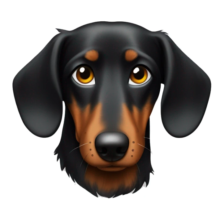 Teckel noir et feu a poil long poils long sticker