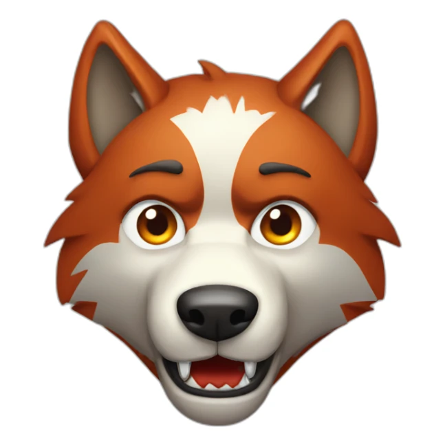 wolf-with-red-hair-furious-fang sticker