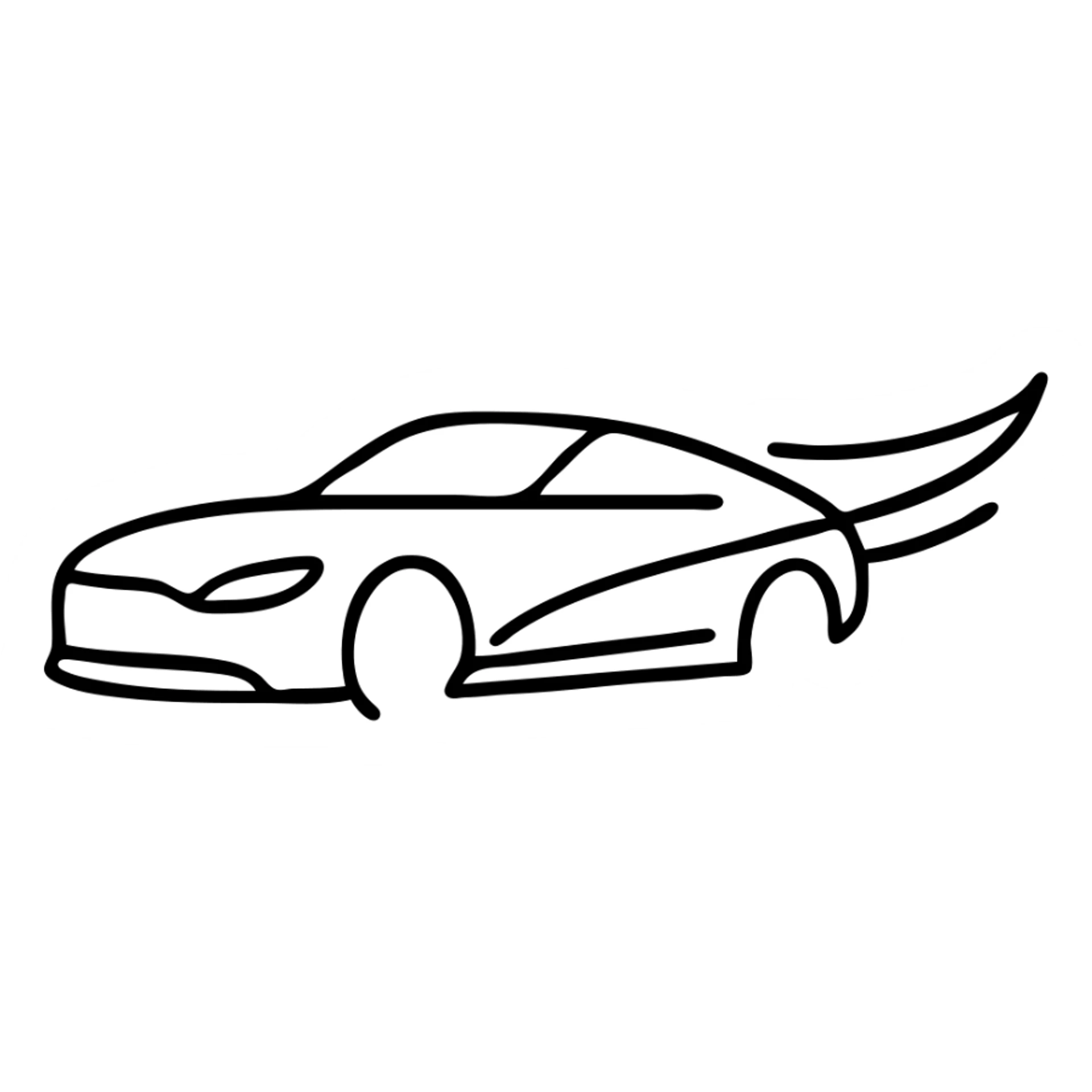 Elegant car logo with dynamic lines, automotive emblem sticker