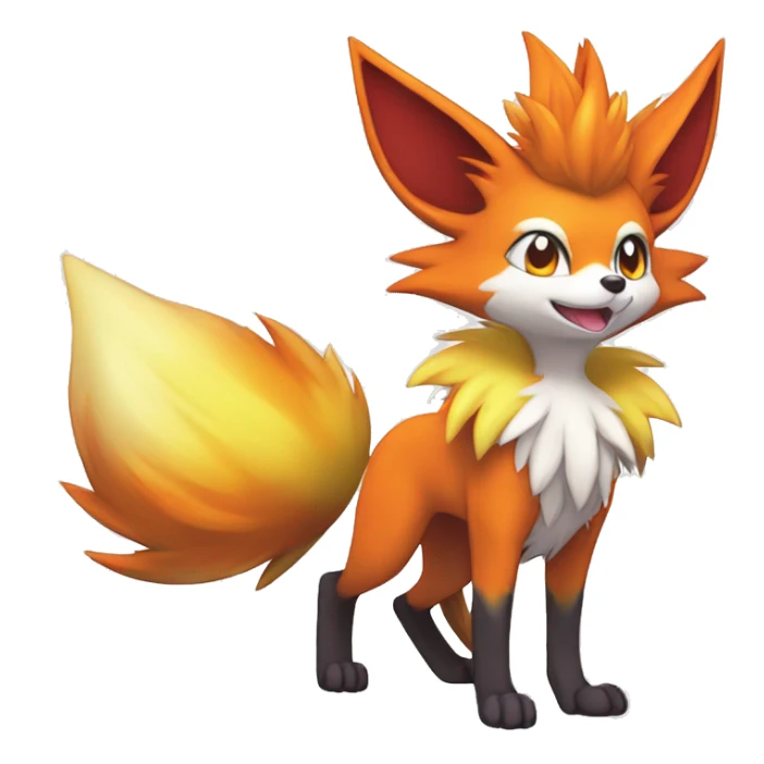  Delphox-Braixen-Fennekin-Fakemon Full body sticker