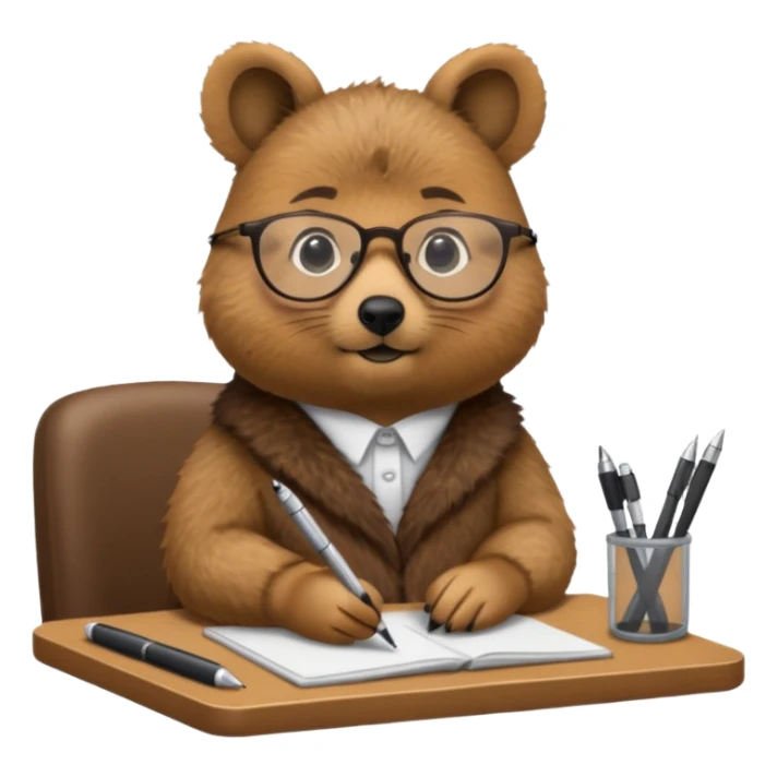 work with desktop quokka wearing glasses sticker