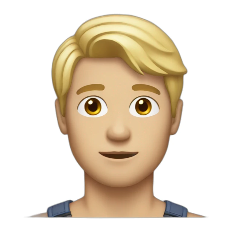 blonde 25 year old man with a face bear sticker