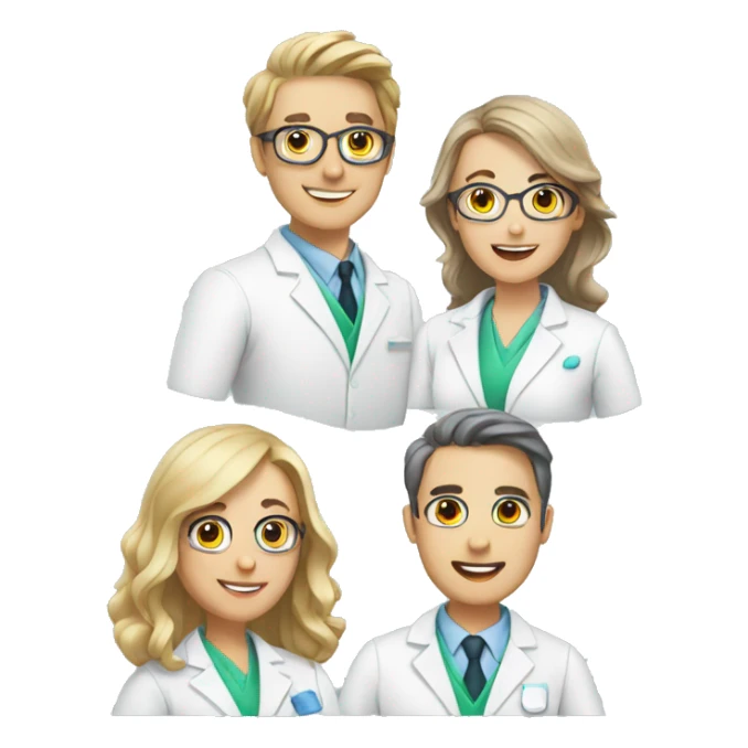 Group of five pharmacists  sticker