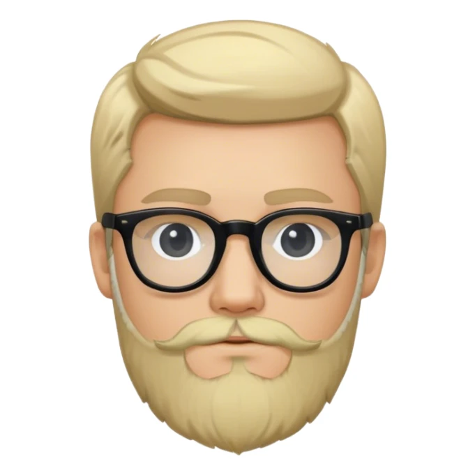 Guy with black glasses small eyes and blonde beard sticker