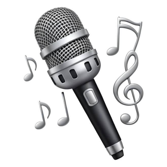 Microphone with musical notes for 'Baby' song sticker