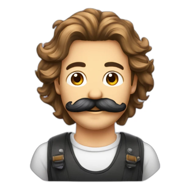 Homme moustachus avec des cheveux plaque sticker