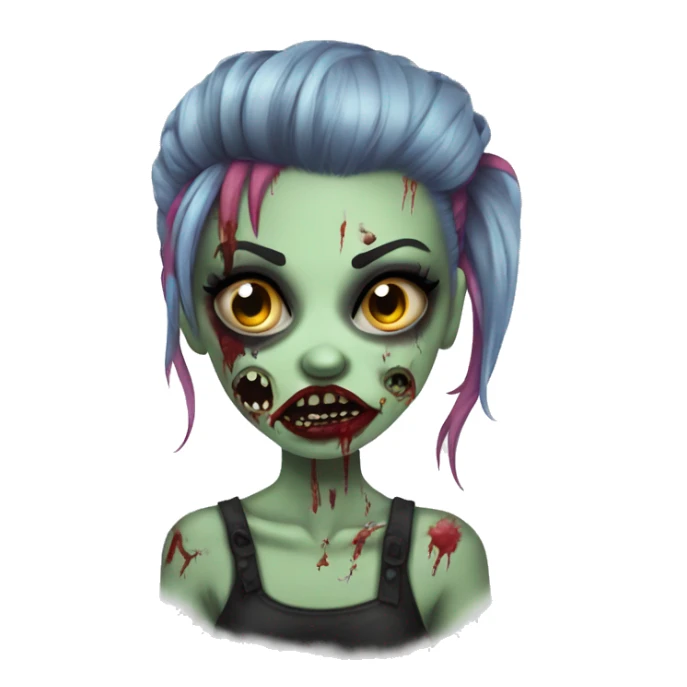 Punk pinup zombie girl sticker