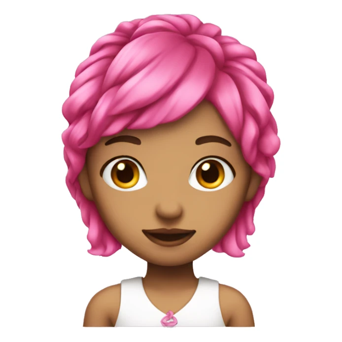 hime girl hot pink hair sticker