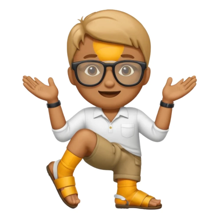 Nerd emoji mixed with sunglasses and feet sticker
