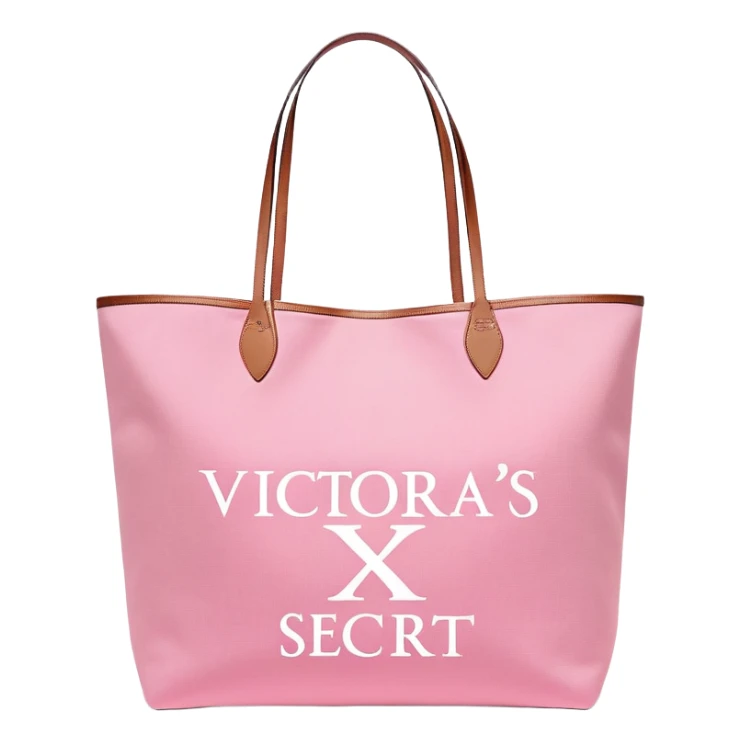 Victoria's Secret pink tote bag with logo sticker
