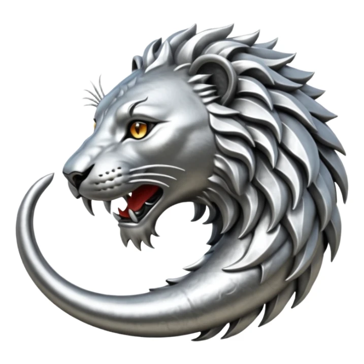 Silver Elder Scrolls Online Lion eating its tail Ouroboro sticker