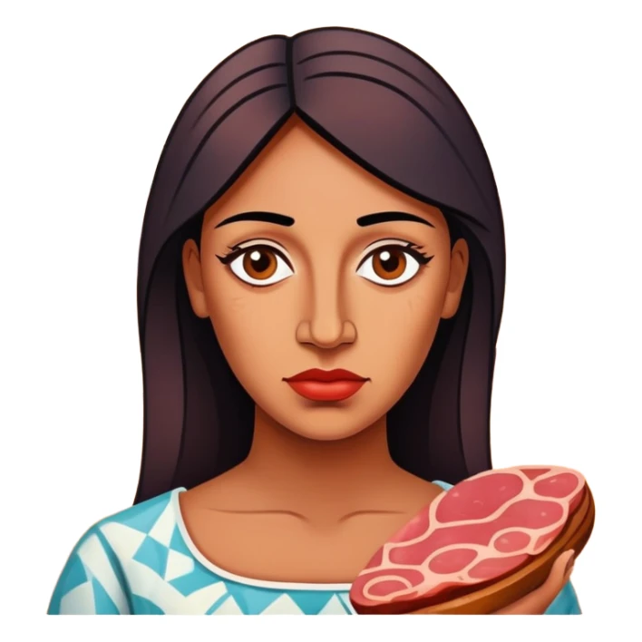 picasso style woman with SPAM MEAT Landscape  sticker