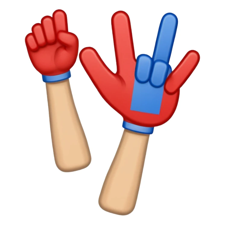 foam finger football blue (#00A3E0) and red (#F9423A) sticker