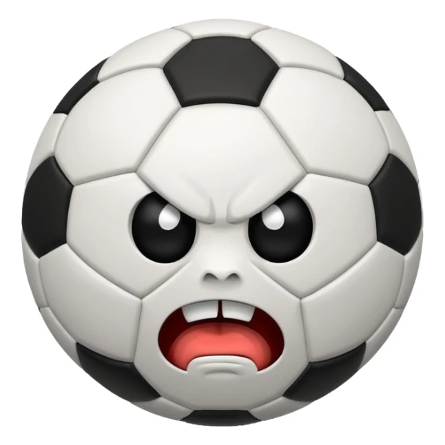 BALON DE FUTBOL CON CARAS ENFADOS sticker