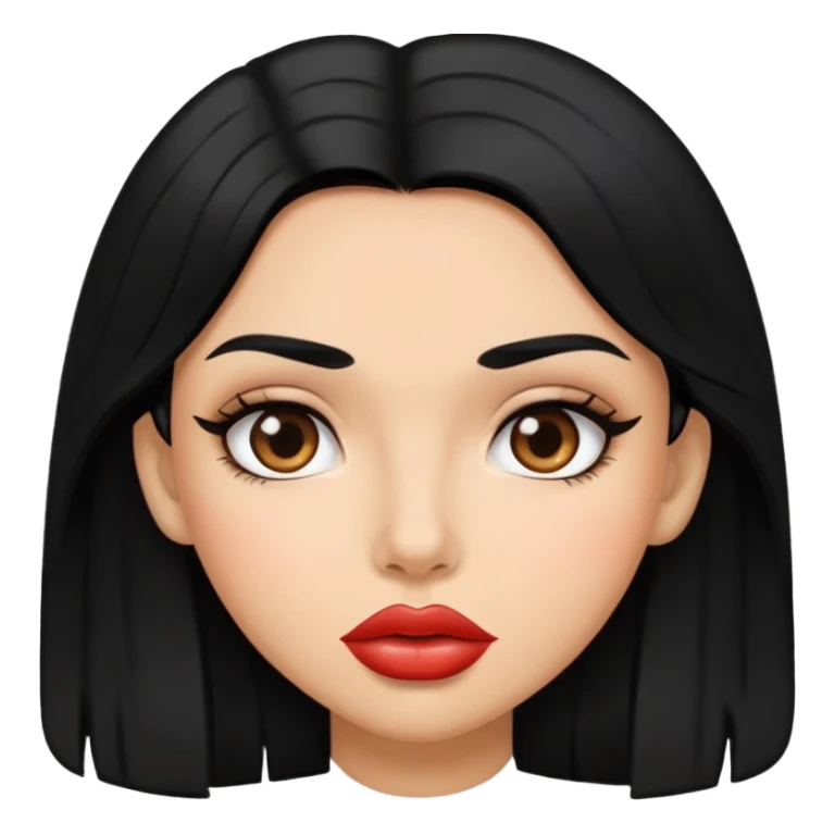 girl with black hair and big lips sticker