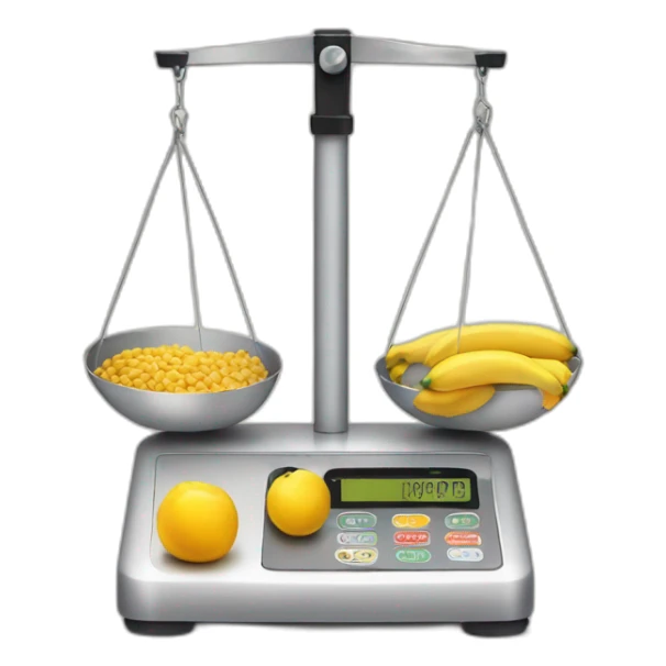 weighting food on a food scale sticker