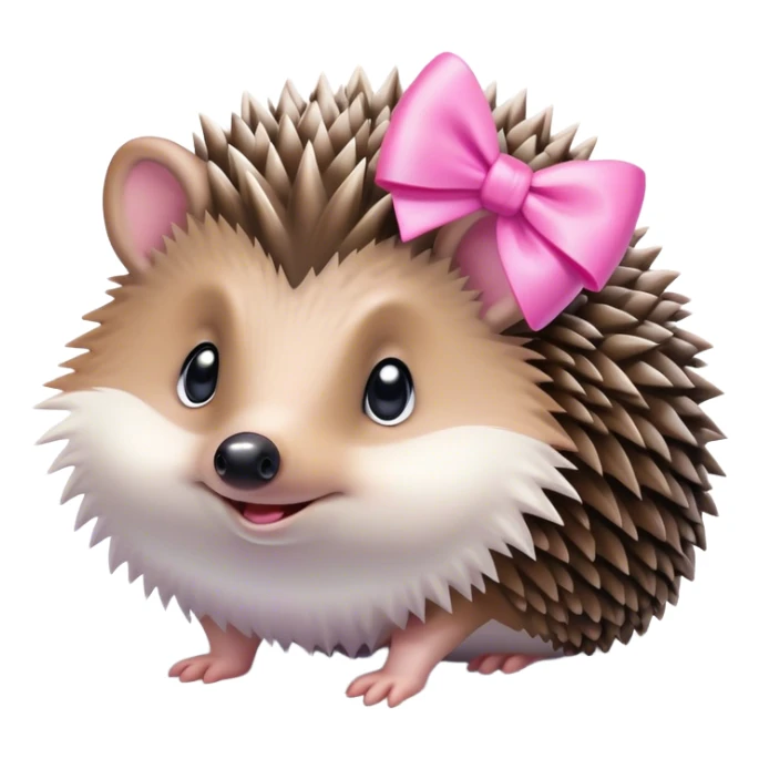 Hedgehog with pink bow in the snow sticker