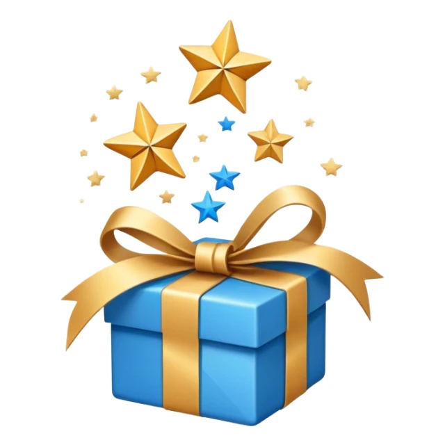 loyalty system with symbols like a gift, a card, and a star, indicating rewards and benefits. Use a modern, minimalist style with warm colors like gold and blue sticker