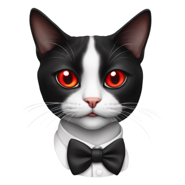 Black and white tuxedo cat smoking a cigar red eyes sticker