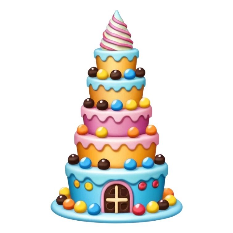 A whimsical tower of mixed treats sticker