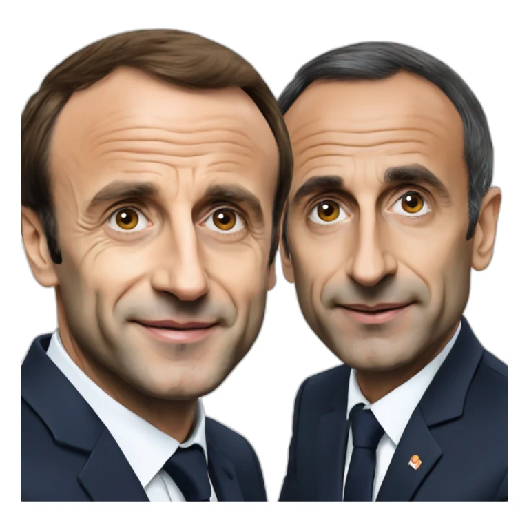 Macron qui fait la bise à Eric Zemmour sticker