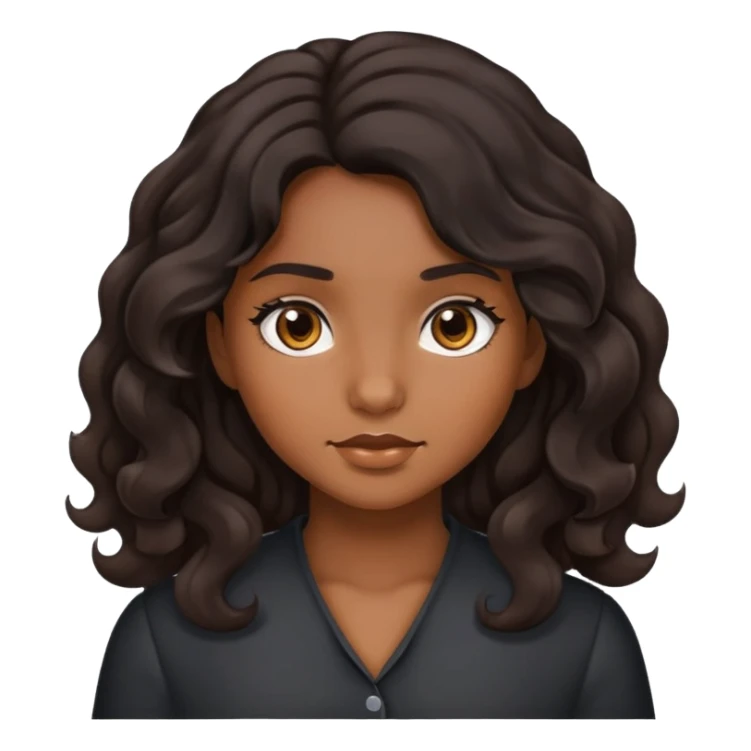 gril with black wavy hair brown skin brown eyes sticker