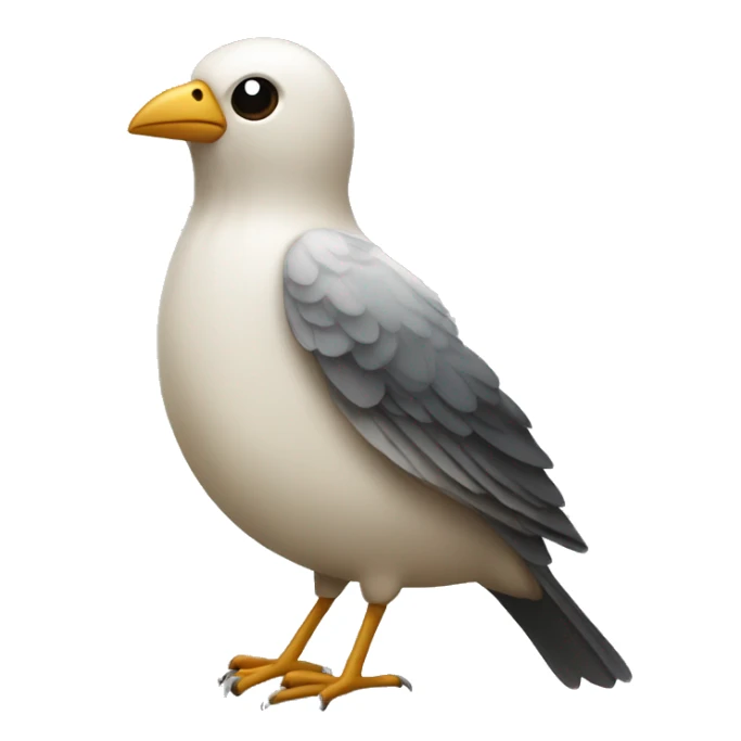 Generate a bird icon that can't find messages (should resemble an empty state) sticker
