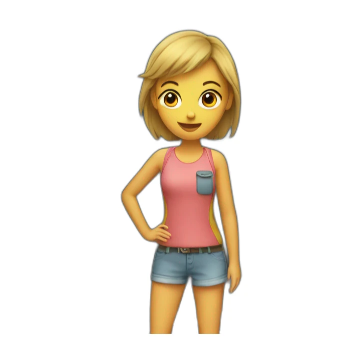 Girl in front of a Campingcar  sticker