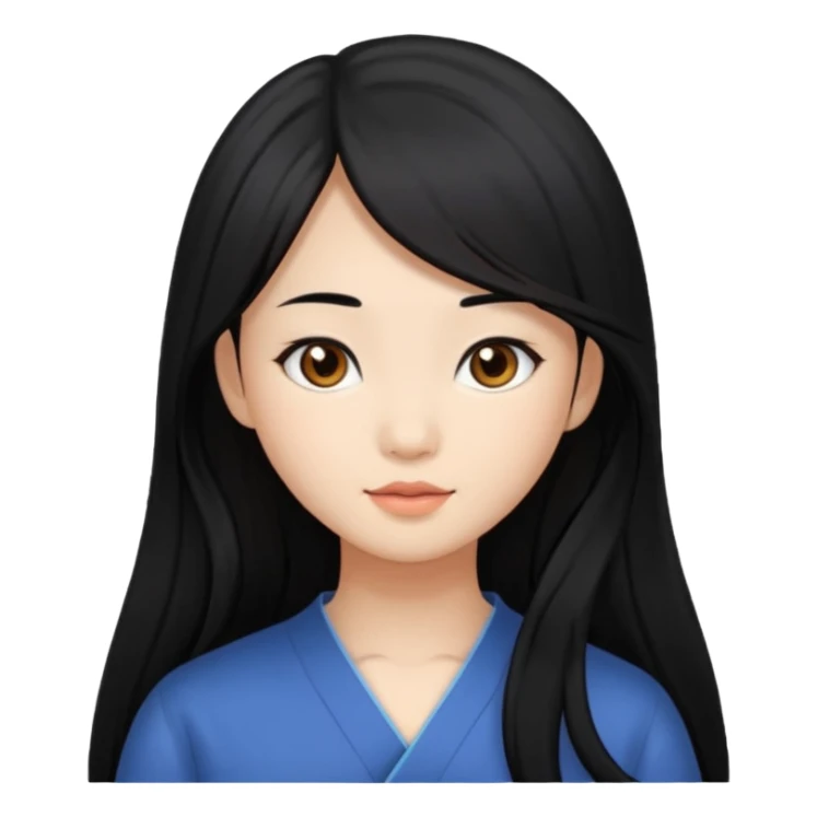 Asian girl with long hair sticker