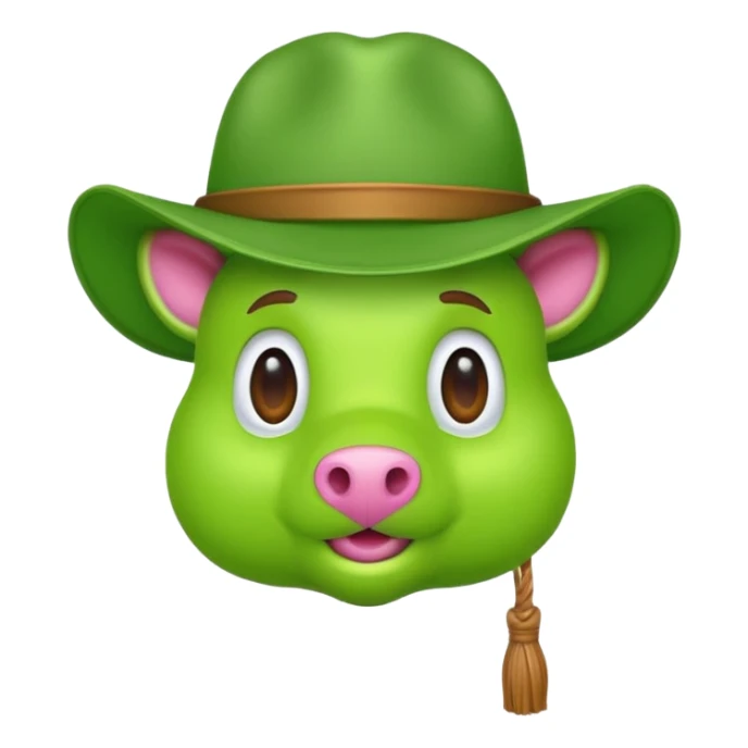 Un maiale verde fluo con un cappello da muratore sticker