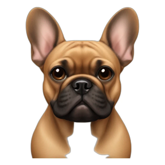 All Brown french bulldog with black facial features sticker