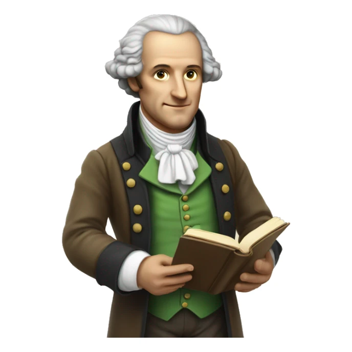 Goethe holds a book in his hand sticker