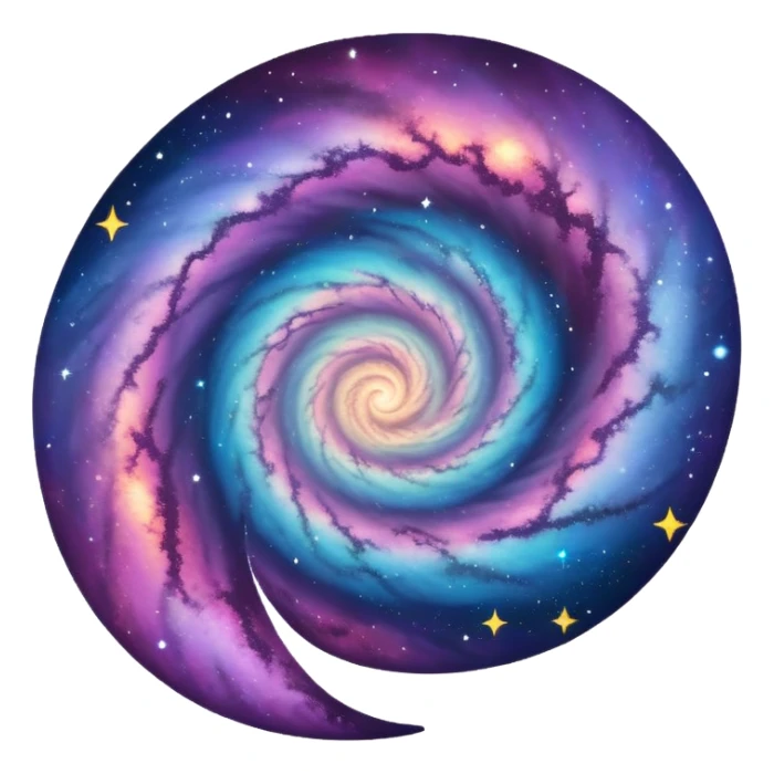 cosmic spiral galaxy with stars and nebula sticker
