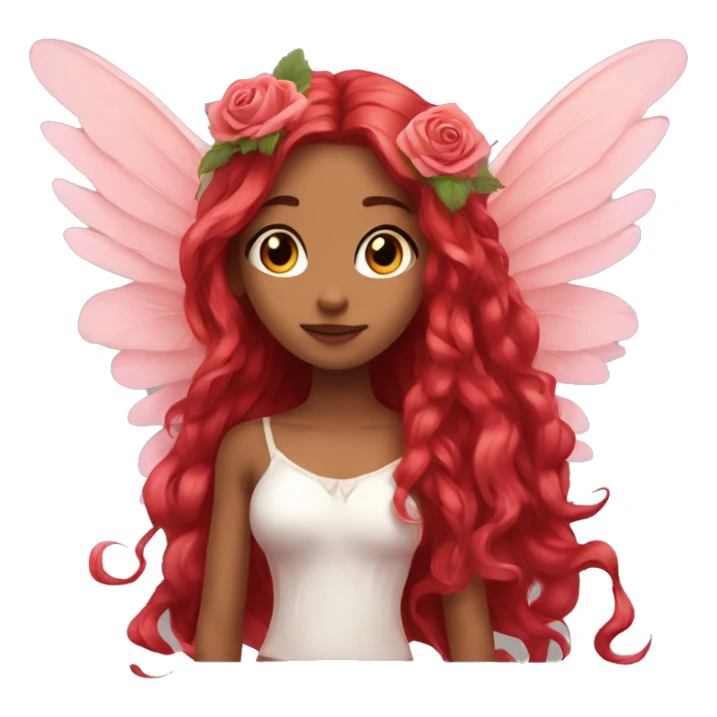 big wings, rose, Beautiful, fairy, red, long hair sticker