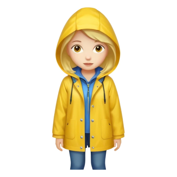 Girl in a yellow raincoat full body  sticker