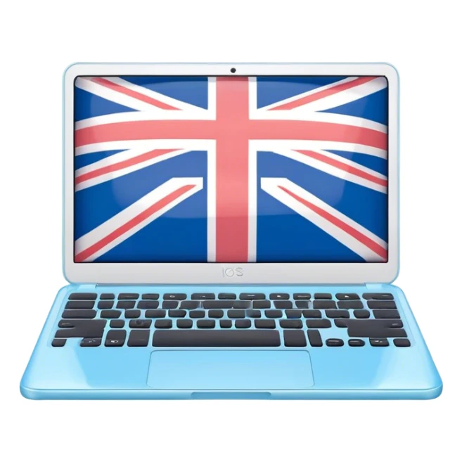 pastel melted laptop on the screen British flag sticker
