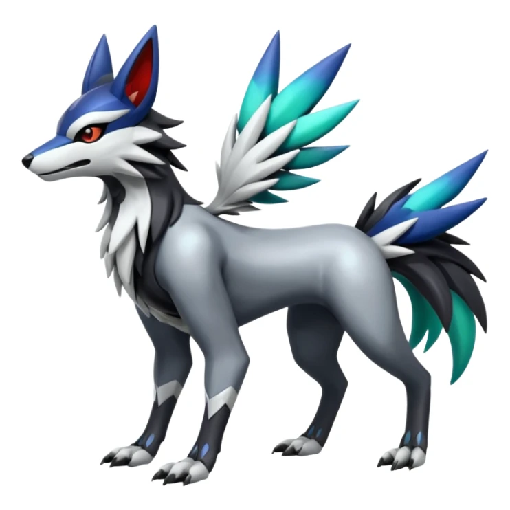Futuristic Mightyena-Silvally-Fakémon-hybrid-creature (full body)  sticker