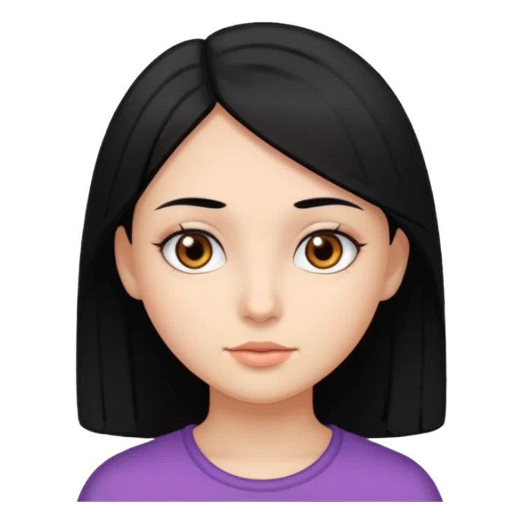 Girl with straight black hair and brown eyes  sticker