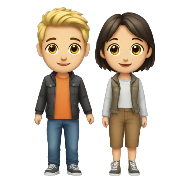 boy and girl sticker