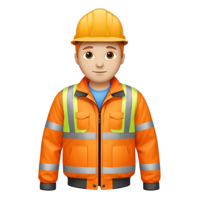 create a realistic emoji of a high-visibility jacket of a construction worker sticker