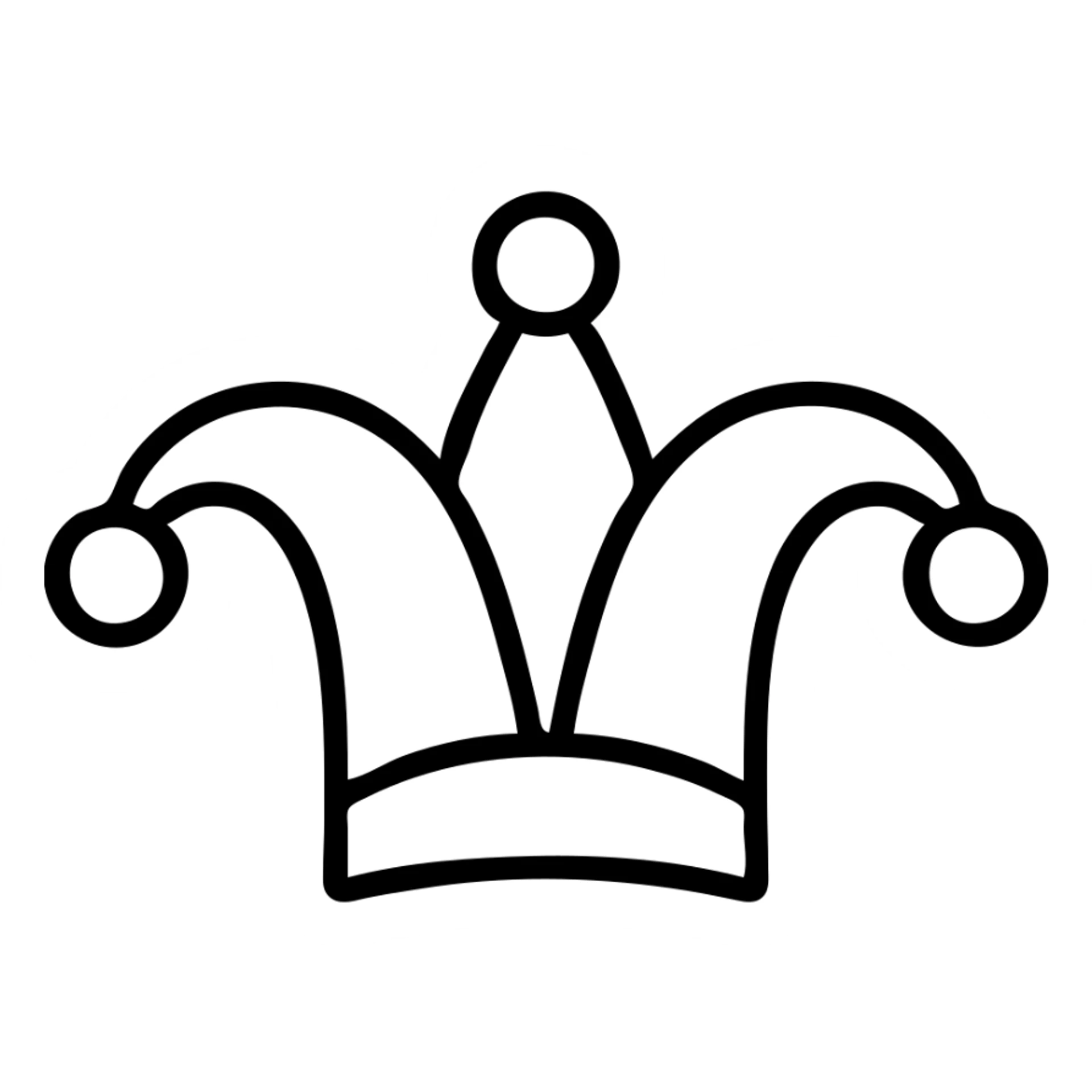 jester's hat logo, clean, bold lines, modern, suitable for branding sticker