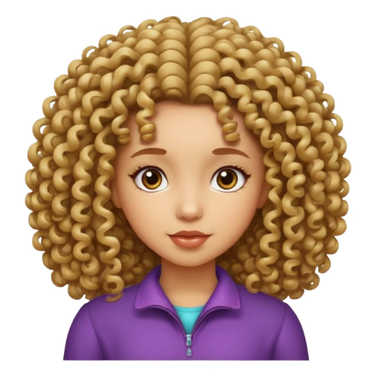 girl with big curly hair  sticker