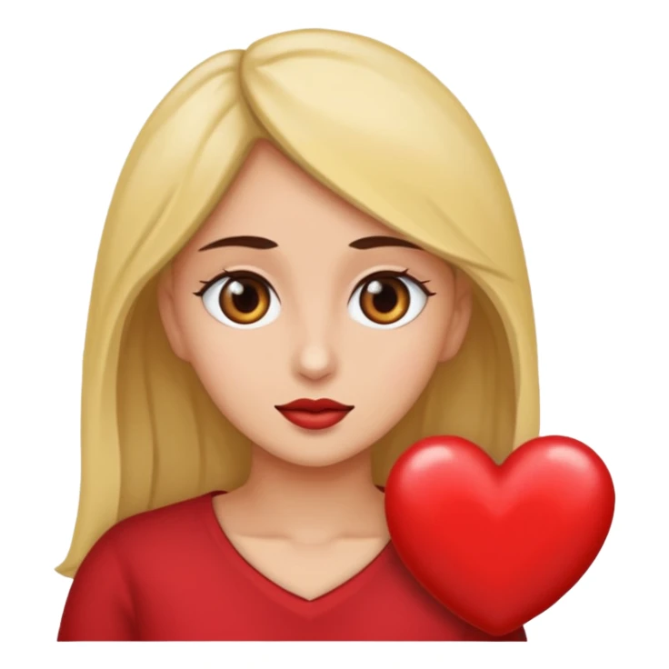 mujer con ojos saltones de corazon mirando hacia la derecha sticker