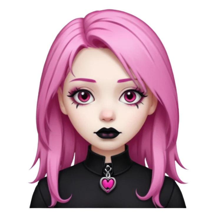 Gothic girl with pink hair sticker