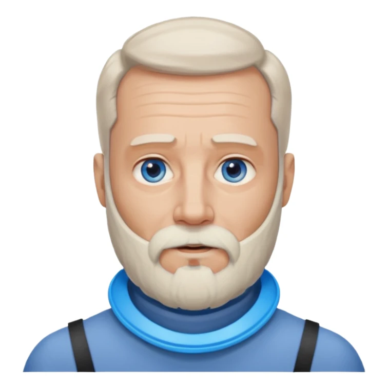 Older man with a full beard, a hard neck brace, and blue eyes. sticker