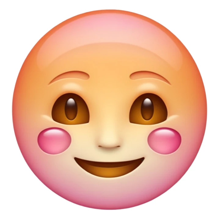 minimalist illustration of a warm glowing emoji face representing anonymous emotional connection. soft orange-pink gradient, gentle smile, organic round form, light diffusion, sense of warmth and intimacy, subtle glow around the edges, smooth and friendly aesthetic. sticker