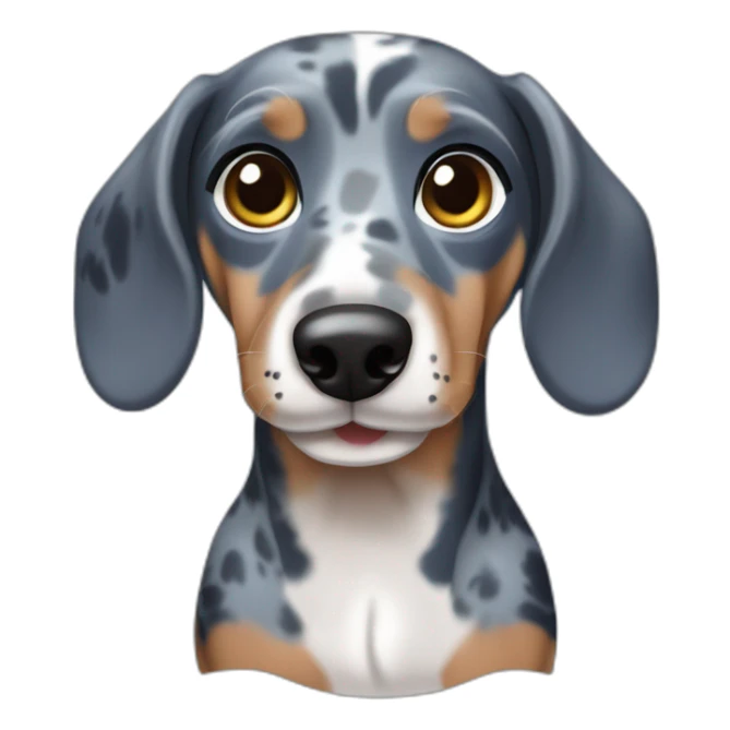 short haired dark blue merle dachshund full body sticker